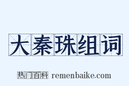 大秦珠组词是什么意思的图片